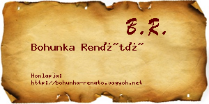 Bohunka Renátó névjegykártya